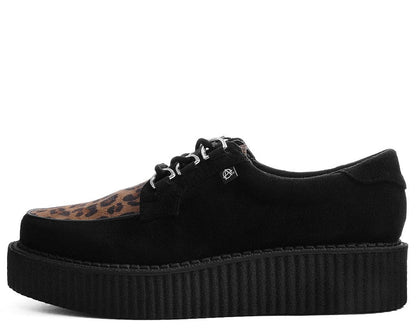 T2263 Black & Leopard Anarchic Creeper - T.U.K. Shoes
