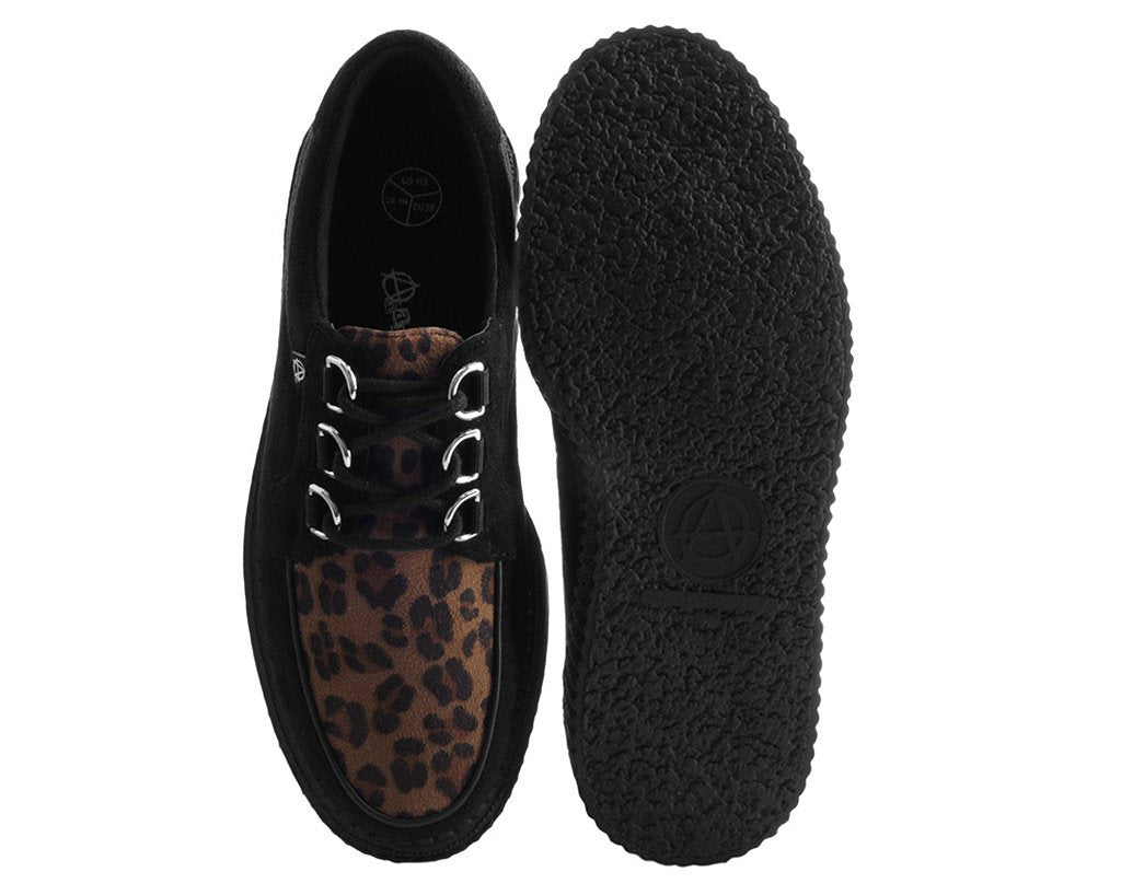 T2263 Black & Leopard Anarchic Creeper - T.U.K. Shoes