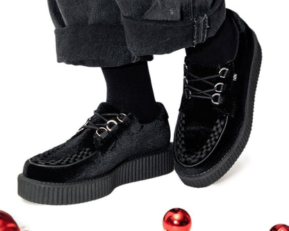 T2280 Black Velvet Anarchic Creeper - T.U.K. Shoes