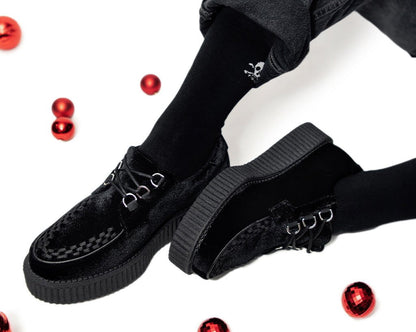T2280 Black Velvet Anarchic Creeper - T.U.K. Shoes