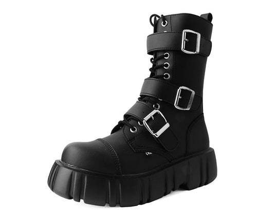 T2323 Black TUKskin™ 3-Buckle Anarchic Airship Boot - T.U.K. Shoes