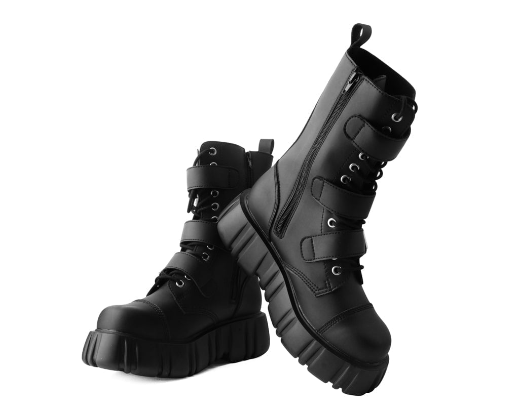 T2323 Black TUKskin™ 3-Buckle Anarchic Airship Boot - T.U.K. Shoes