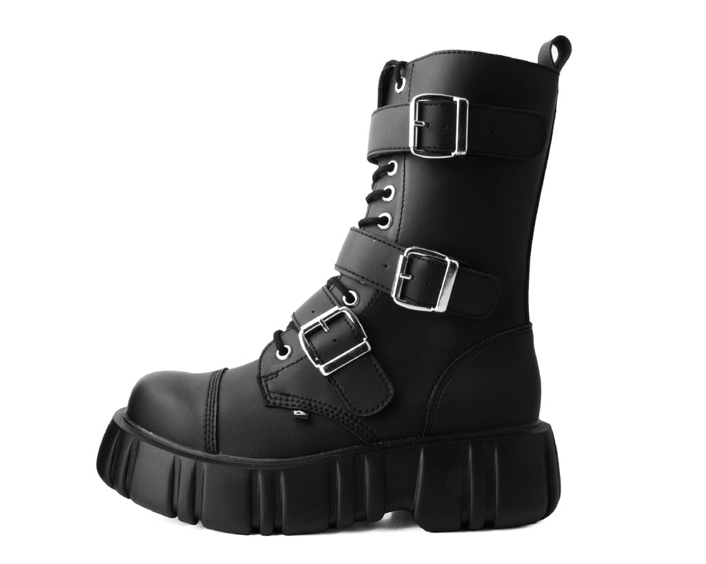 T2323 Black TUKskin™ 3-Buckle Anarchic Airship Boot - T.U.K. Shoes