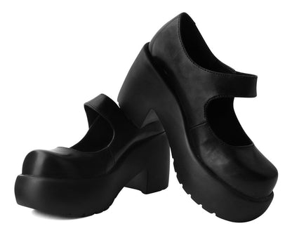 T2302L Black Bubble Anarchic Mary Jane Platform - T.U.K. Shoes