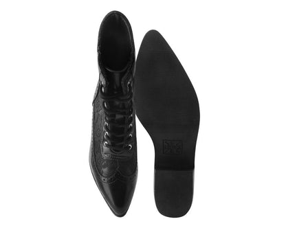 T2300L Black Victorian Anarchic Pointed Boot - T.U.K. Shoes