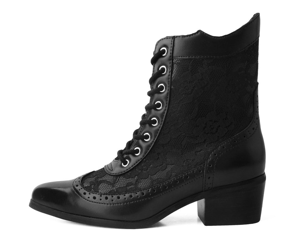 T2300L Black Victorian Anarchic Pointed Boot - T.U.K. Shoes