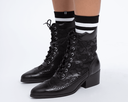 T2300L Black Victorian Anarchic Pointed Boot - T.U.K. Shoes
