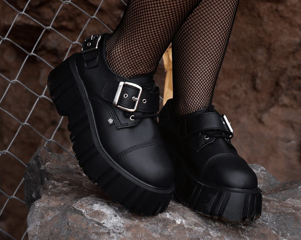 T2324 Black TUKskin™ 2-Buckle Anarchic Airship Gibson - T.U.K. Shoes