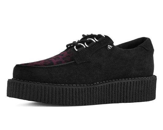 T2369 Black & Burgundy Leopard Anarchic Creeper - T.U.K. Shoes