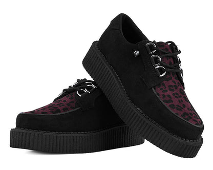 T2369 Black & Burgundy Leopard Anarchic Creeper - T.U.K. Shoes
