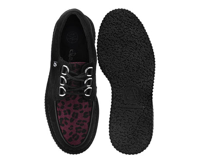 T2369 Black & Burgundy Leopard Anarchic Creeper - T.U.K. Shoes