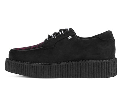 T2369 Black & Burgundy Leopard Anarchic Creeper - T.U.K. Shoes
