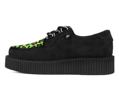 T2370 Black & Green Leopard Anarchic Creeper - T.U.K. Shoes