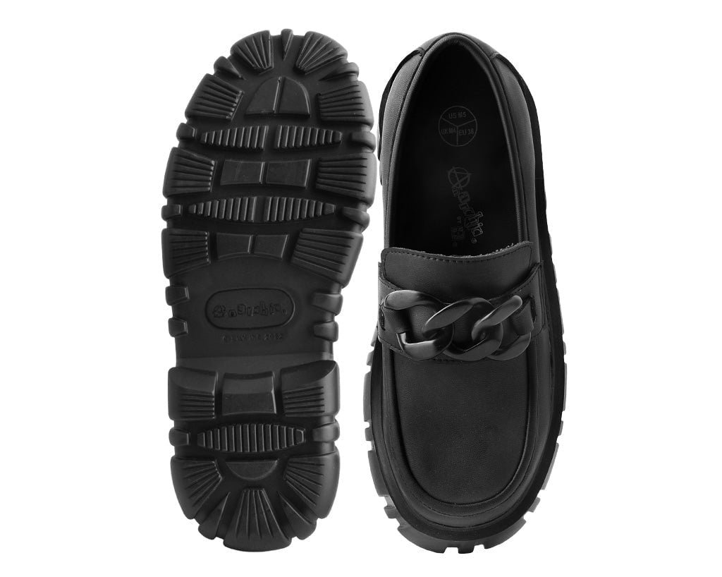 T2333 Black TUKskin™ Anarchic Airship Chain Loafer - T.U.K. Shoes