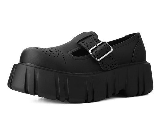 T2334 Black TUKskin™ T-Bar Anarchic Airship Brogue - T.U.K. Shoes