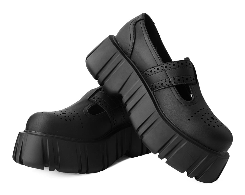 T2334 Black TUKskin™ T-Bar Anarchic Airship Brogue - T.U.K. Shoes