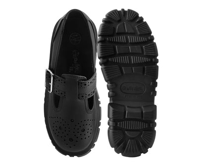 T2334 Black TUKskin™ T-Bar Anarchic Airship Brogue - T.U.K. Shoes
