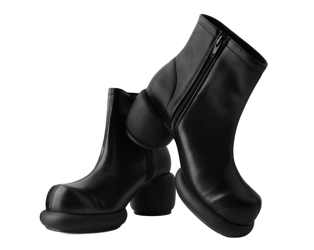 T2317L Black Burnished Bubble II Anarchic Zip Boot - T.U.K. Shoes
