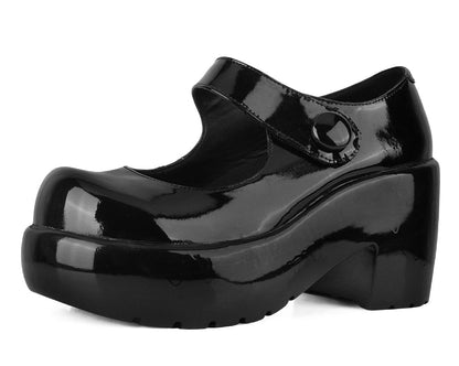 A3218L Black Liquid Bubble Mary Jane Platform - T.U.K. Shoes