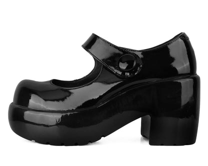 A3218L Black Liquid Bubble Mary Jane Platform - T.U.K. Shoes