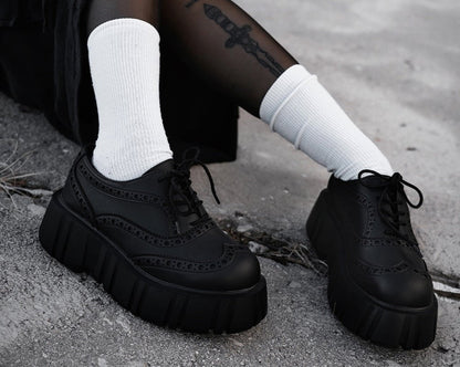 T2337 Black TUKskin™ Anarchic Airship Brogue - T.U.K. Shoes