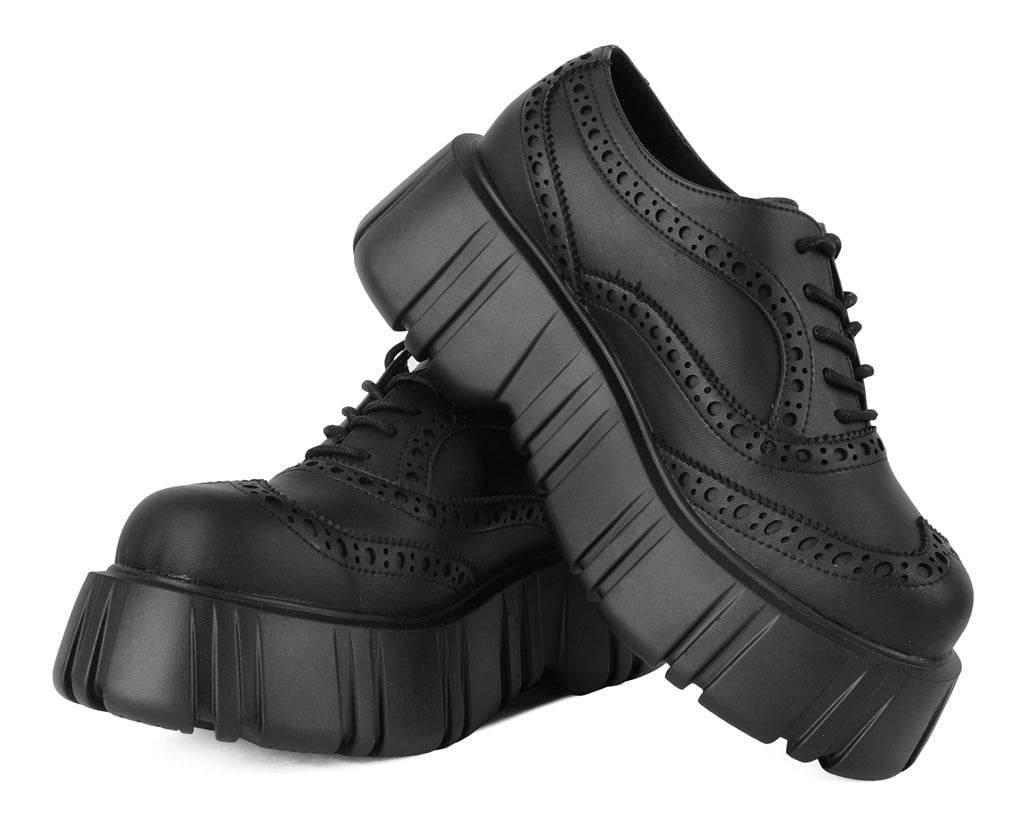 T2337 Black TUKskin™ Anarchic Airship Brogue - T.U.K. Shoes