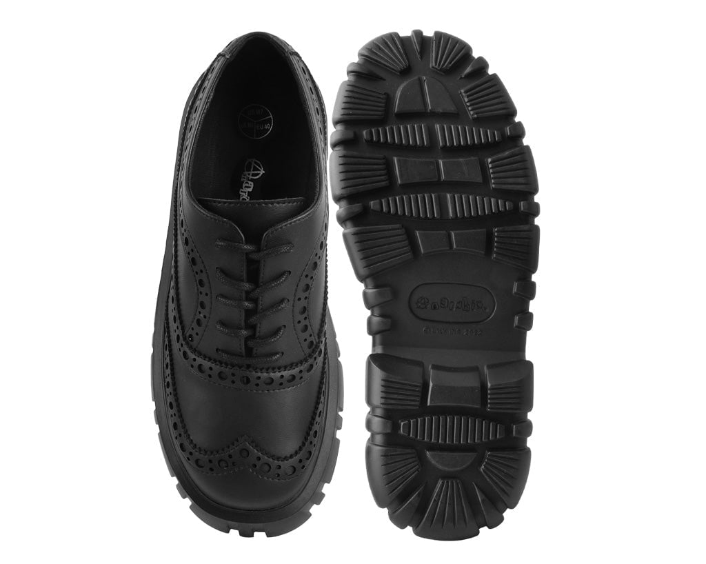 T2337 Black TUKskin™ Anarchic Airship Brogue - T.U.K. Shoes
