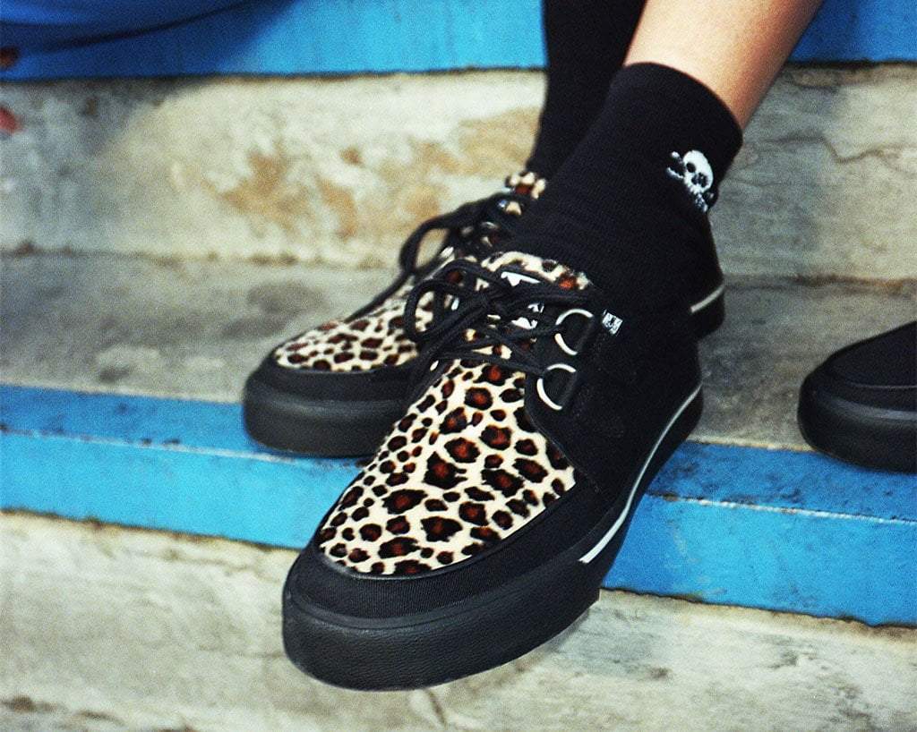 A9181 Black & Leopard Vegan Sneaker - T.U.K. Shoes
