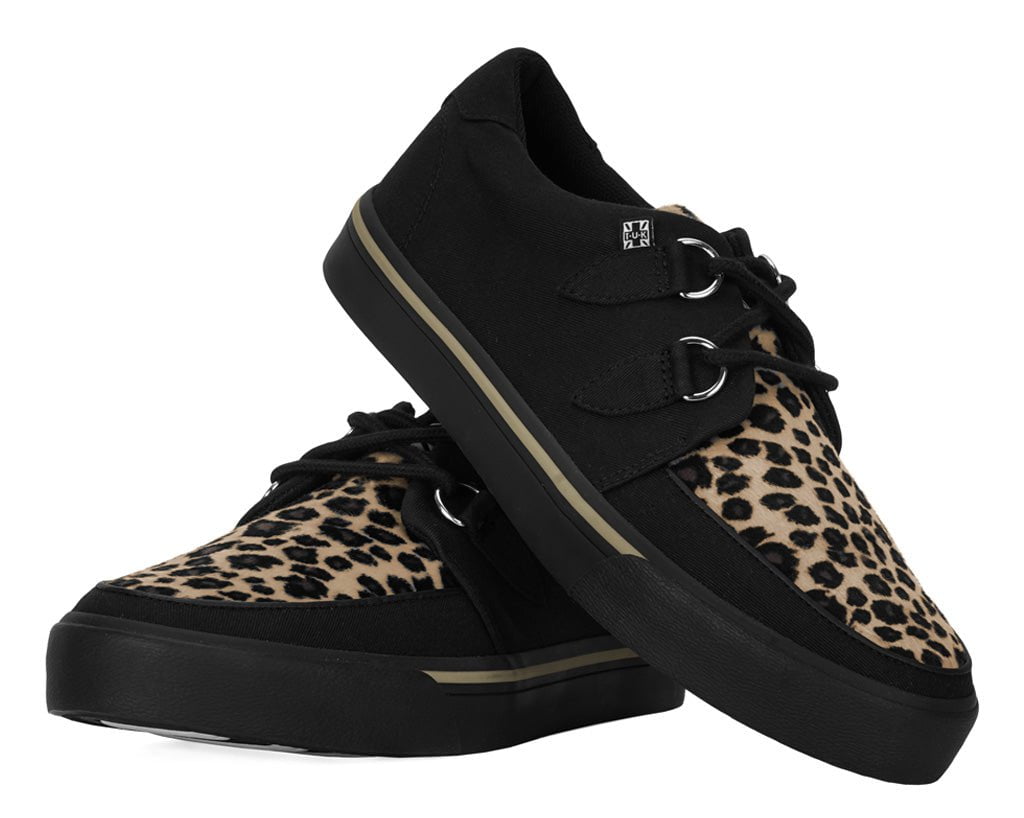 A9181 Black & Leopard Vegan Sneaker - T.U.K. Shoes