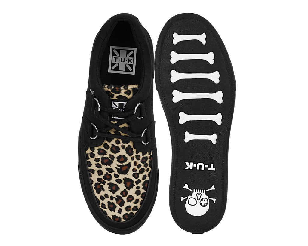 A9181 Black & Leopard Vegan Sneaker - T.U.K. Shoes