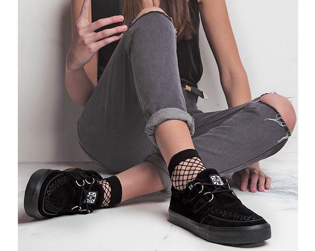 A9178 Black Suede D-Ring Sneaker - T.U.K. Shoes