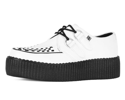 V6803 White Leather Viva Mondo Creeper - T.U.K. Shoes