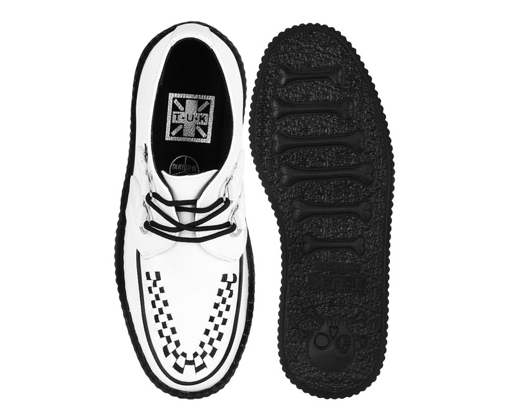 V6803 White Leather Viva Mondo Creeper - T.U.K. Shoes