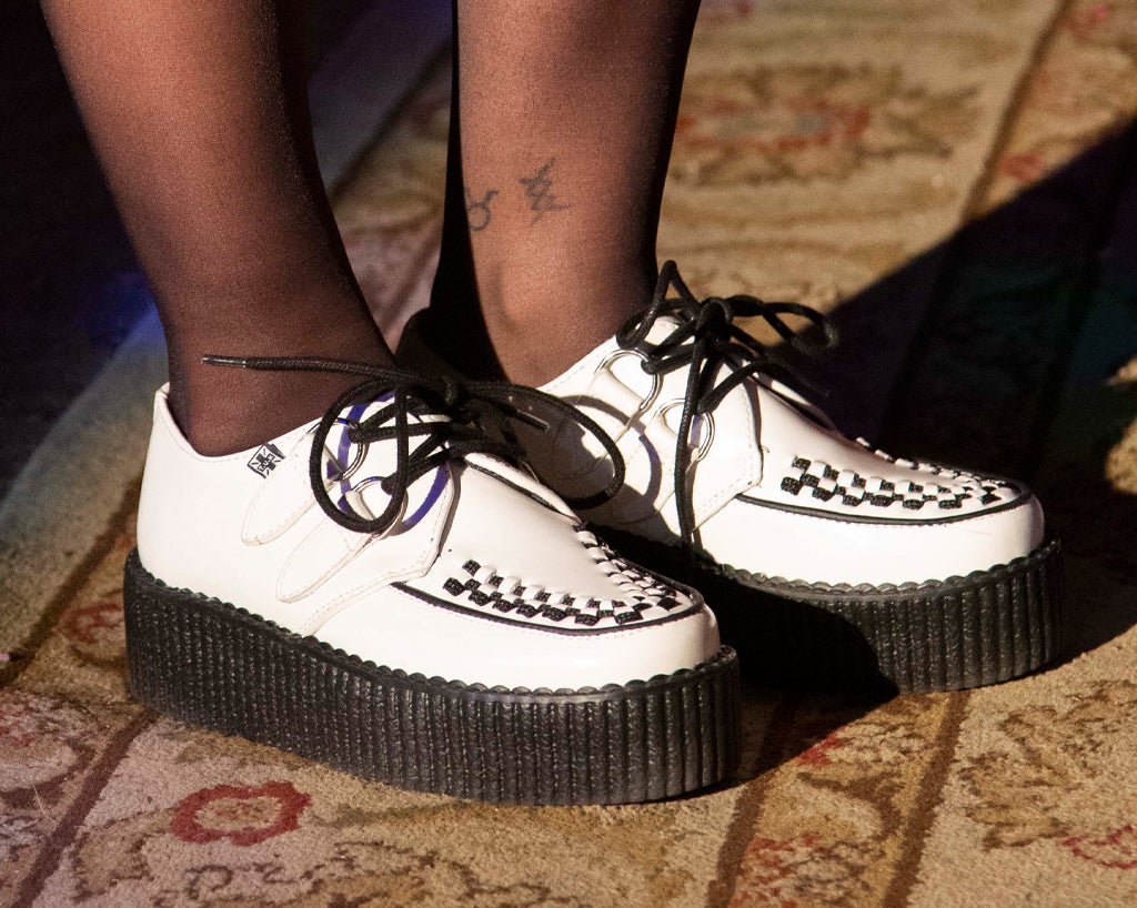 V6803 White Leather Viva Mondo Creeper - T.U.K. Shoes