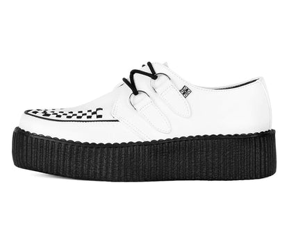 V6803 White Leather Viva Mondo Creeper - T.U.K. Shoes