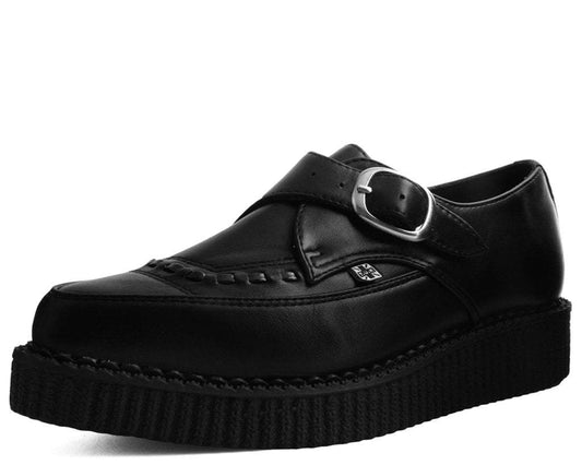 A9324 Black TUKskin™ Pointed Buckle Creeper - T.U.K. Shoes