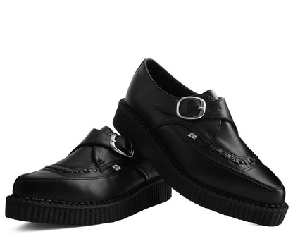 A9324 Black TUKskin™ Pointed Buckle Creeper - T.U.K. Shoes