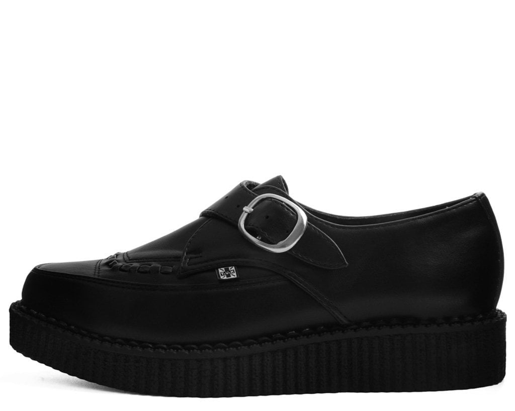 A9324 Black TUKskin™ Pointed Buckle Creeper - T.U.K. Shoes