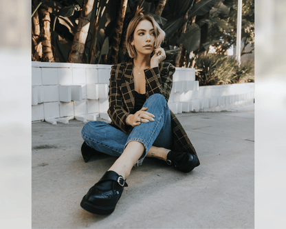 A9324 Black TUKskin™ Pointed Buckle Creeper - T.U.K. Shoes