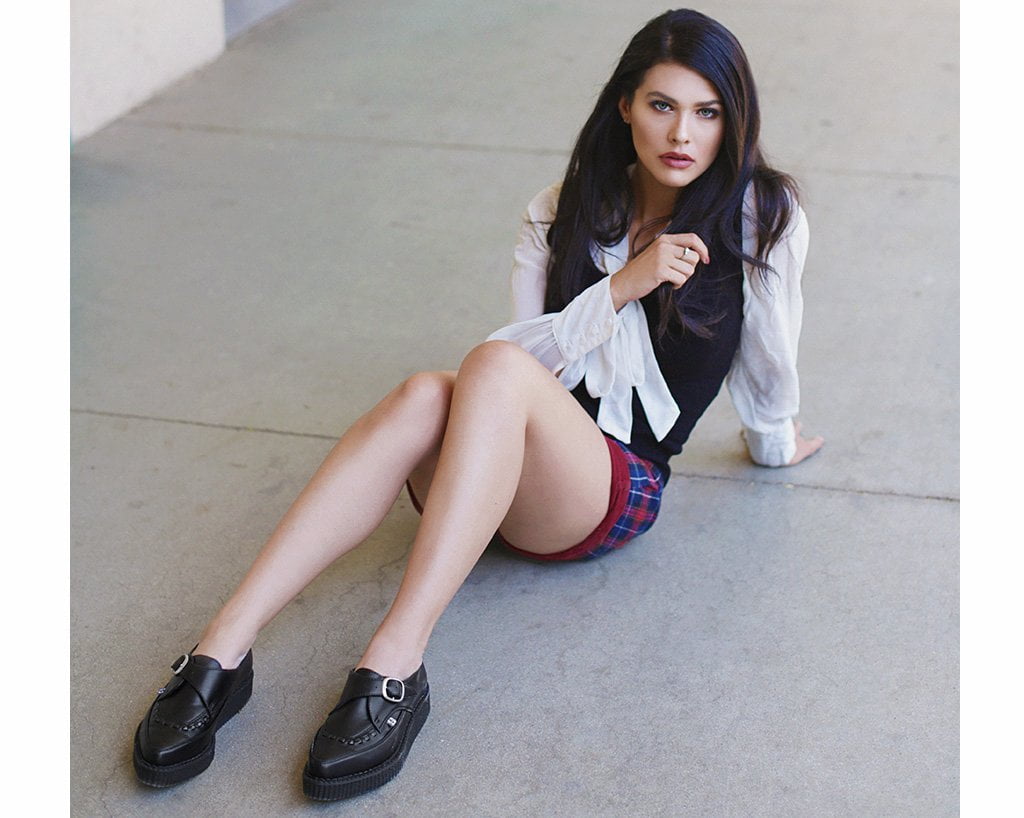 A9324 Black TUKskin™ Pointed Buckle Creeper - T.U.K. Shoes