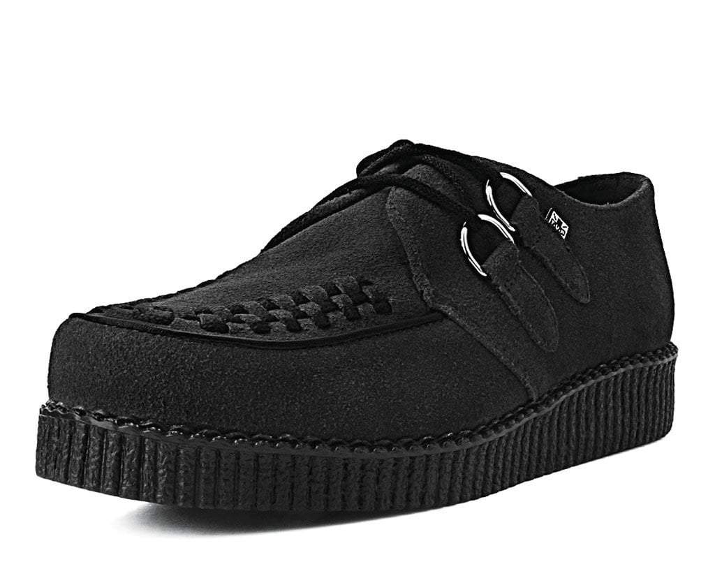 F9779 Black Faux Suede Viva Low Creeper - T.U.K. Shoes