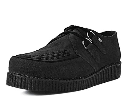 F9779 Black Faux Suede Viva Low Creeper - T.U.K. Shoes
