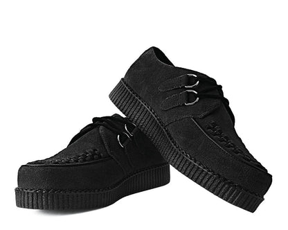 F9779 Black Faux Suede Viva Low Creeper - T.U.K. Shoes