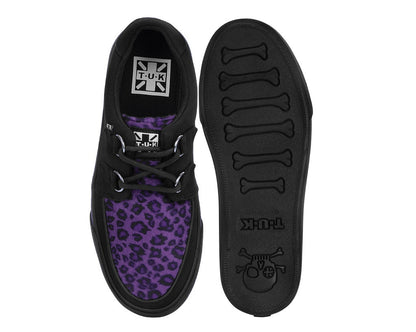 A9690 Black & Purple Leopard D-Ring Sneaker - T.U.K. Shoes