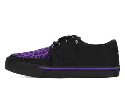 A9690 Black & Purple Leopard D-Ring Sneaker - T.U.K. Shoes