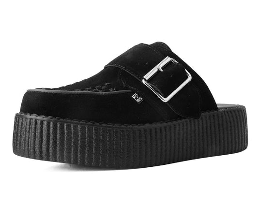 V3177L Black Suede Creeper Mule - T.U.K. Shoes