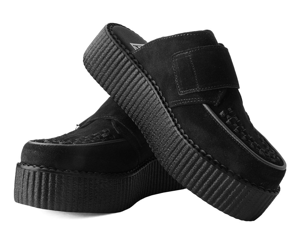 V3177L Black Suede Creeper Mule - T.U.K. Shoes
