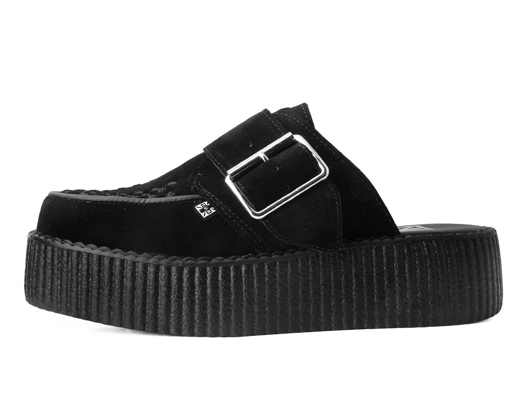 V3177L Black Suede Creeper Mule - T.U.K. Shoes