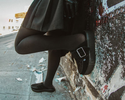 V3177L Black Suede Creeper Mule - T.U.K. Shoes