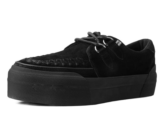 A3136 Black Suede Platform Creeper Sneaker - T.U.K. Shoes